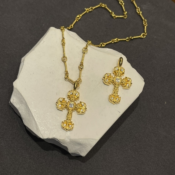 Chrome Hearts flame cross necklace